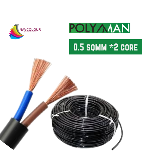 POLYMAN 0.5 SQMM 2 CORE FRLSH WIRE 90 MTR