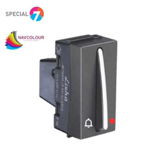 LISHA S7 10A SLIMZ BELL PUSH SWITCH WITH INDICATOR