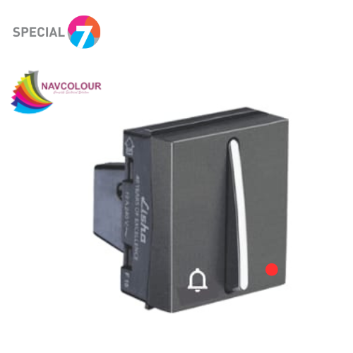 LISHA S7 10A 2M SLIMZ BELL PUSH SWITCH WITH INDICATOR