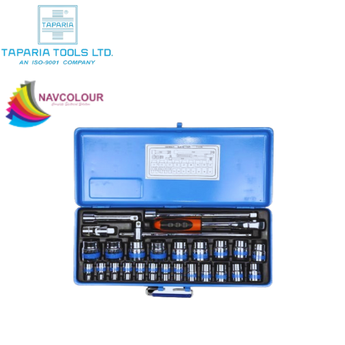 TAPARIYA SOCKET SET (22 SOCKETS + 5 ACCESSORIES) SQUARE DRIVER