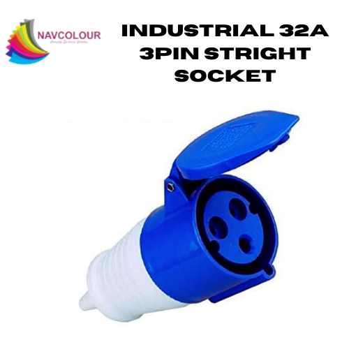 32A 3PIN INDUSTRIAL SOCKET STRIGHT PVC