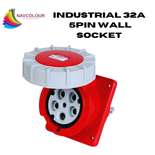 32A 5PIN INDUSTRIAL SOCKET WALL PVC