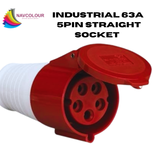 63A 5PIN INDUSTRIAL SOCKET STRAIGHT PVC