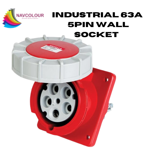 63A 5PIN INDUSTRIAL SOCKET WALL PVC