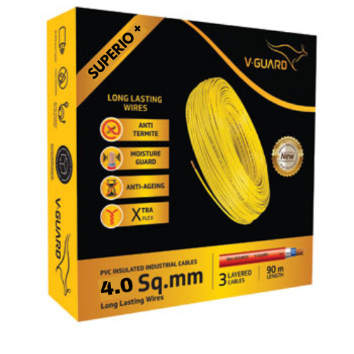 V GUARD SUPERIO+ HRFR WIRE 4.0SQMM (90MTR)